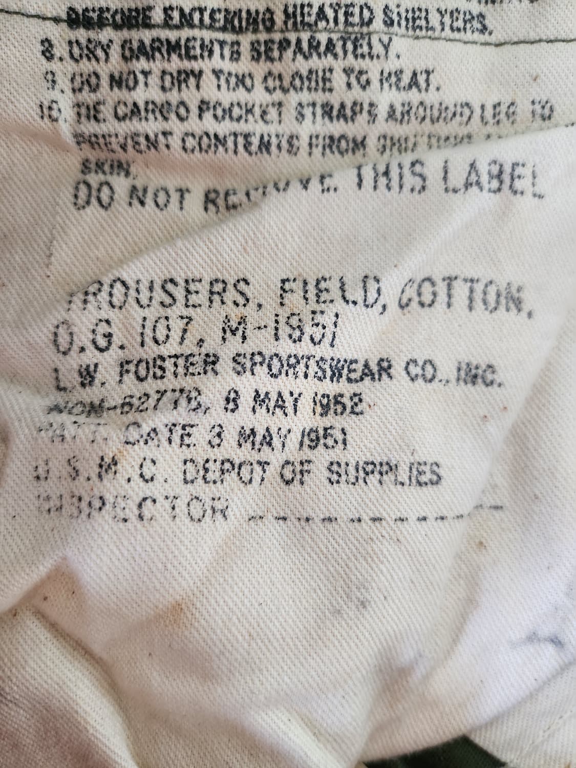 50s USMC m51 field trouser 상품이미지4