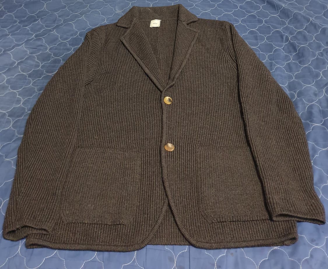 VERNO 베르노 울100% 클래식 혜비 가디건 블레이저 브라운 (L) 상품이미지1