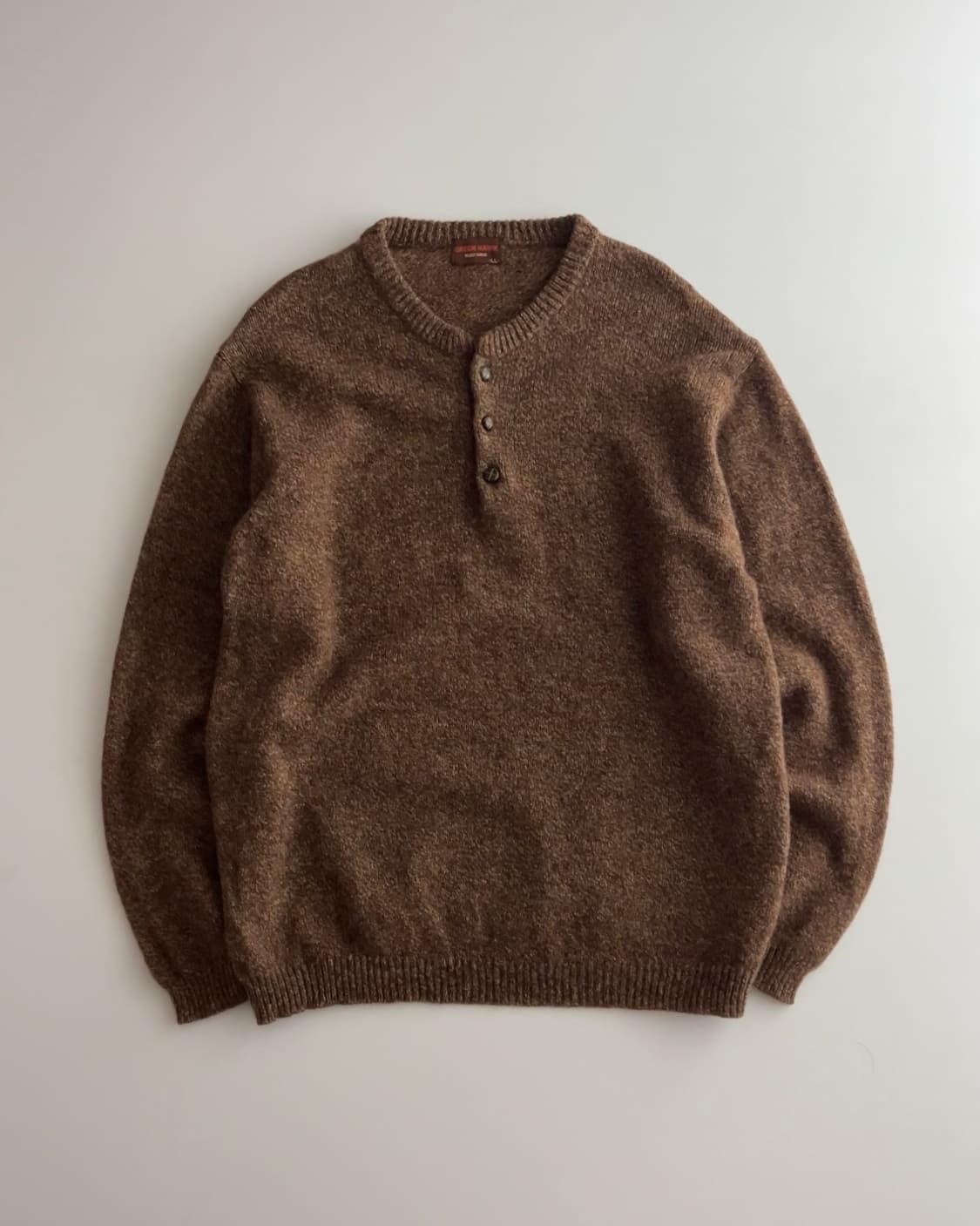 그린호크 헨리넥 3버튼 울 니트 L 상품이미지1