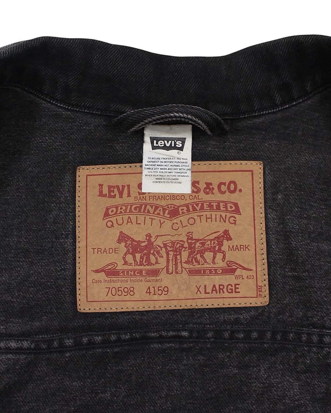 1990s 리바이스 70598-4159 블랙 데님 자켓 빈티지 상품이미지5