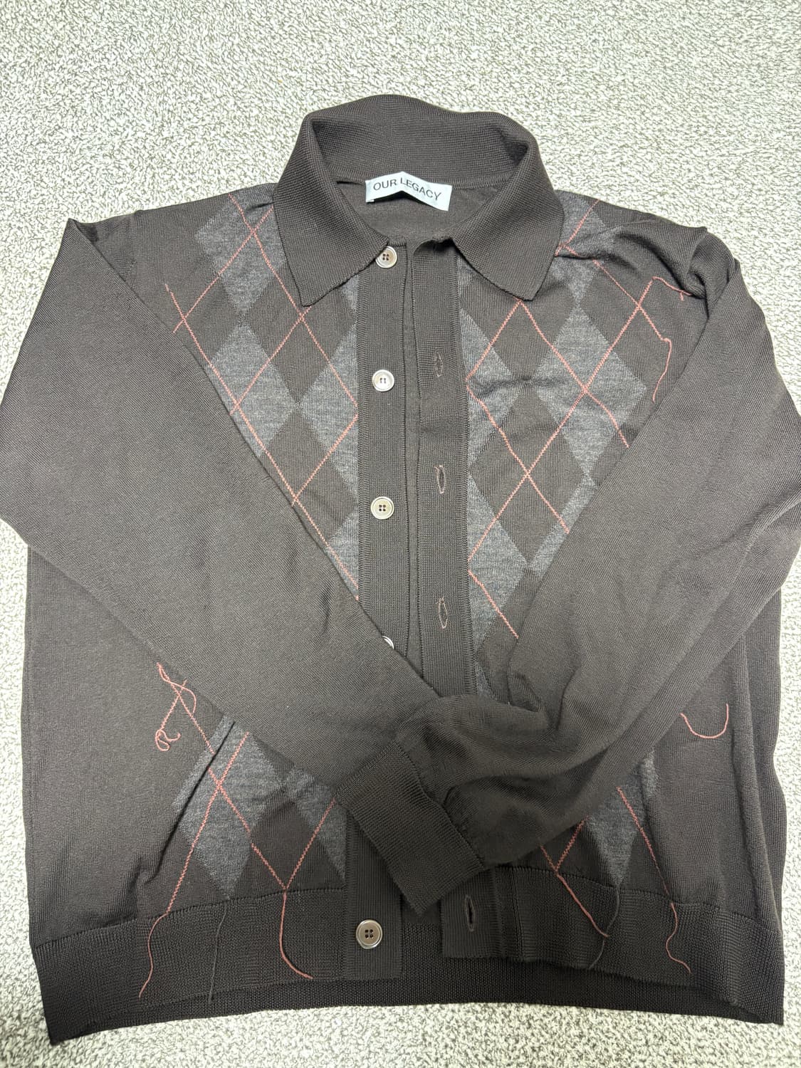 아워레가시 이브닝 폴로 가디건 브라운 상품이미지2