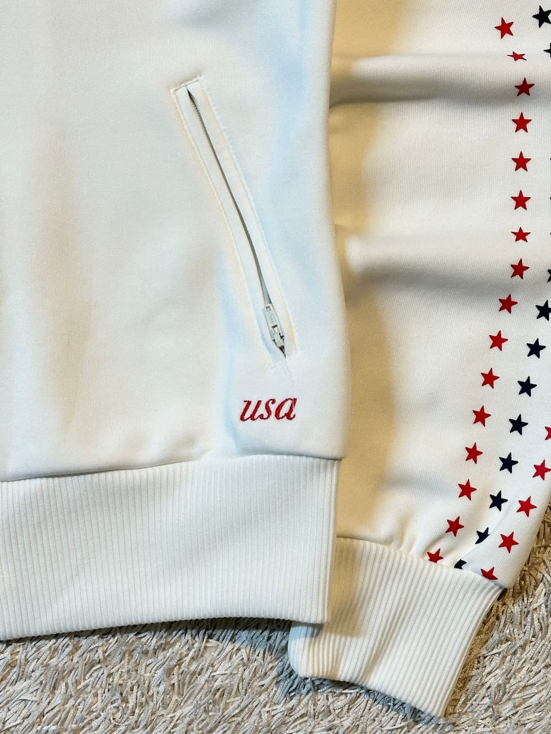 대장급) 아디다스 USA 성조기 후드 트랙탑 져지 화이트 상품이미지4