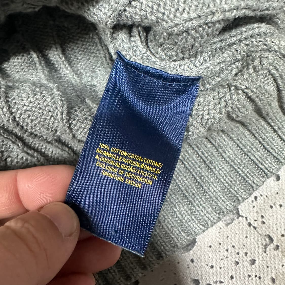 ✨ (바배) 폴로 랄프로렌 그레이 꽈배기 니트 (10-12) 상품이미지4