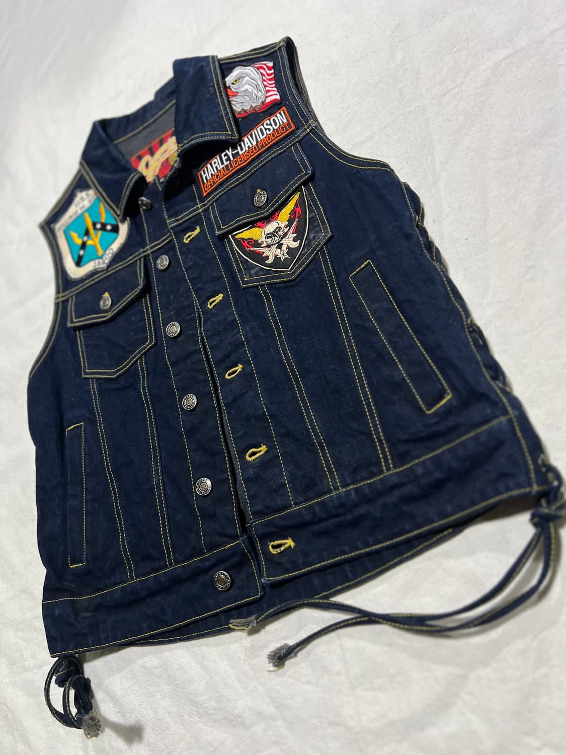 진청워싱 할리 커스텀 청조끼 상품이미지1