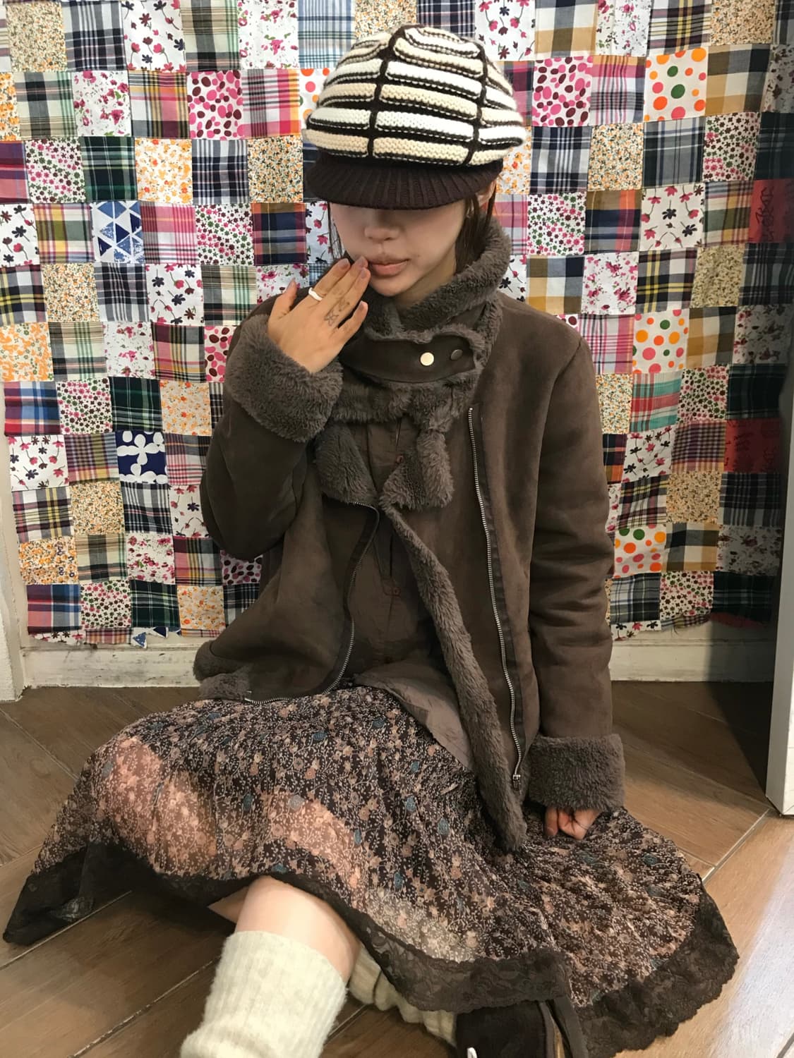 🐻브라운 버튼 무스탕 코디 세트 🐻 상품이미지1