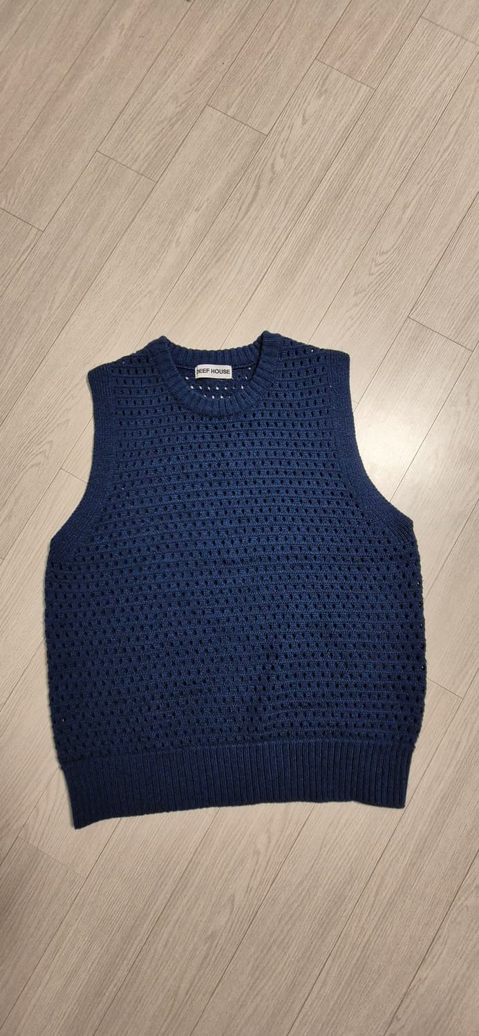 네이비 그물 니트 베스트(100~105) 상품이미지2