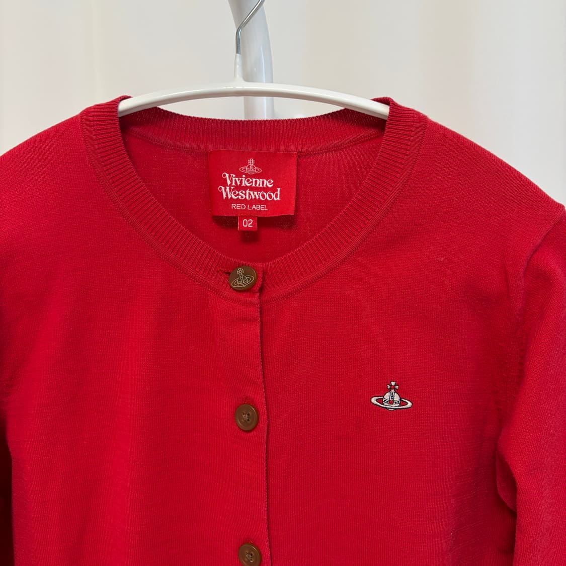 비비안웨스트우드 코튼 레드 가디건 상품이미지2