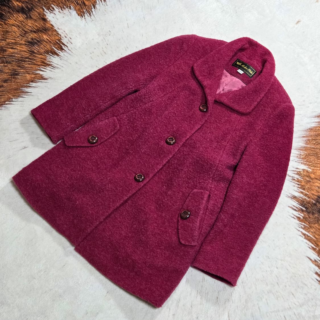 핑크 뽀글이 미디 코트 상품이미지1