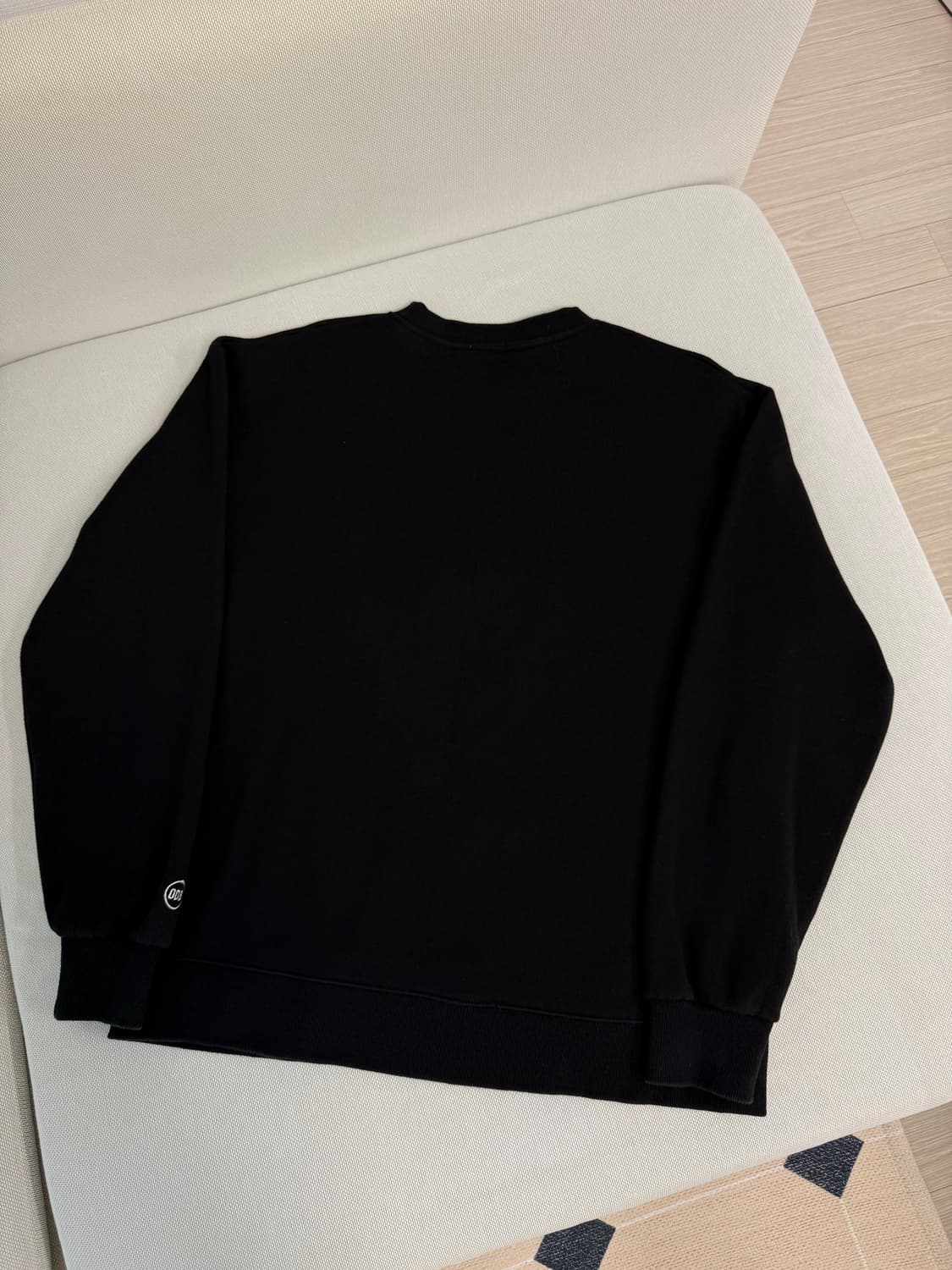 기모 검정 박시 맨투맨(남여공용) 상품이미지3