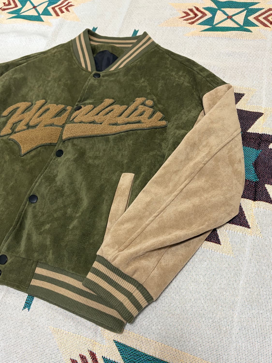 90s 하나릴리 스웨이드 바시티 스타디움 자켓 상품이미지4