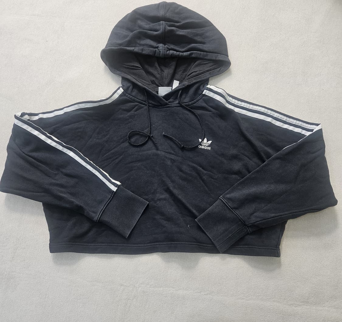 S 아디다스 블랙 크롭 후드티 0303Y 상품이미지1