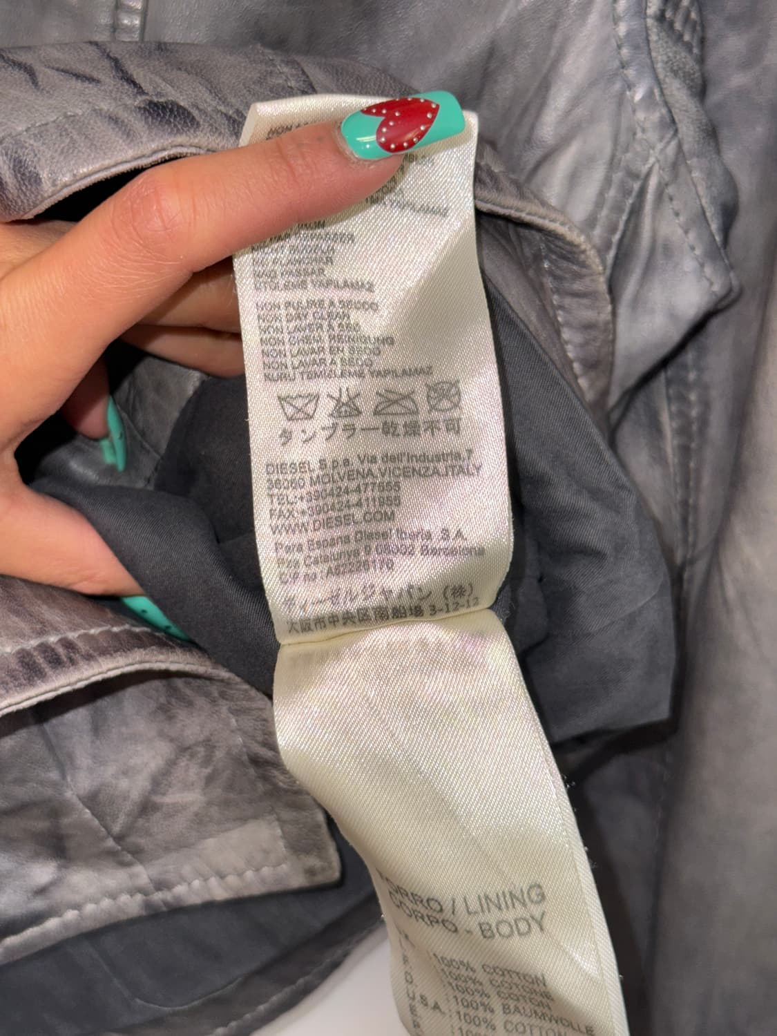 DIESEL aging gray lamb skin double jk 상품이미지7