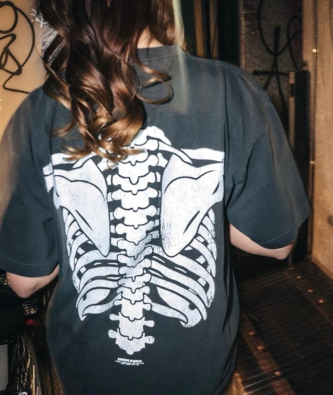 FR2 가먼트다잉 Bone 티셔츠 블랙 상품이미지4