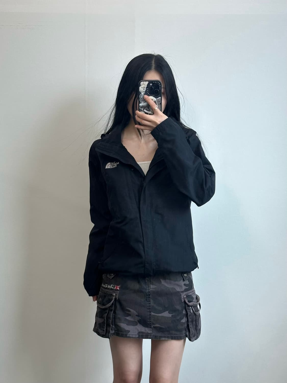 노스페이스 자수로고 블랙 윈드 바람막이 자켓 상품이미지1