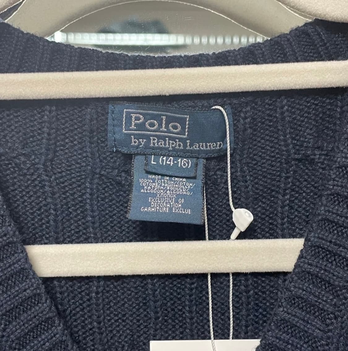 (새상품, 95-100)폴로 정품 랄프로렌 케이블 니트 조끼 네이비 상품이미지3