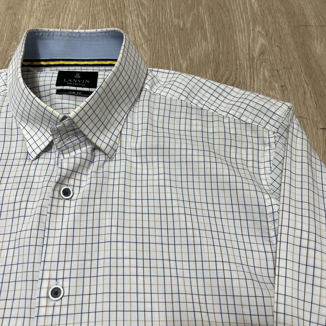 랑방 컬렉션 슬림핏 체크 긴팔 셔츠 [화이트] XL/105 상품이미지4