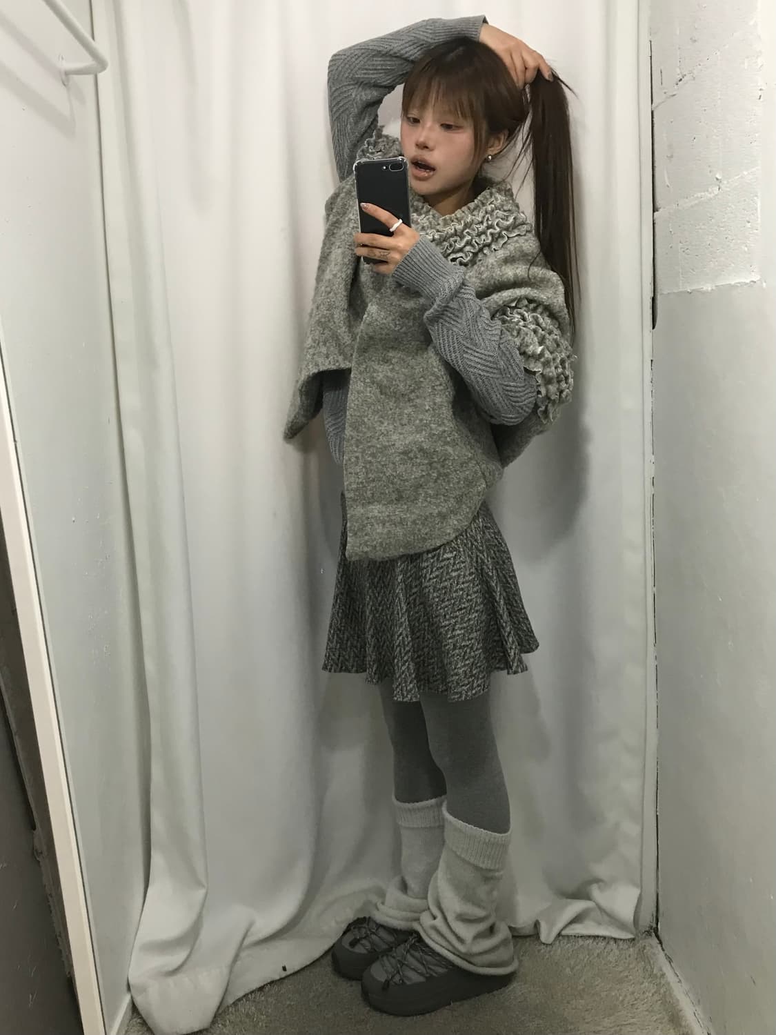 🎅🏻그레이 프릴 케이프 코디 세트🎅🏻 상품이미지2