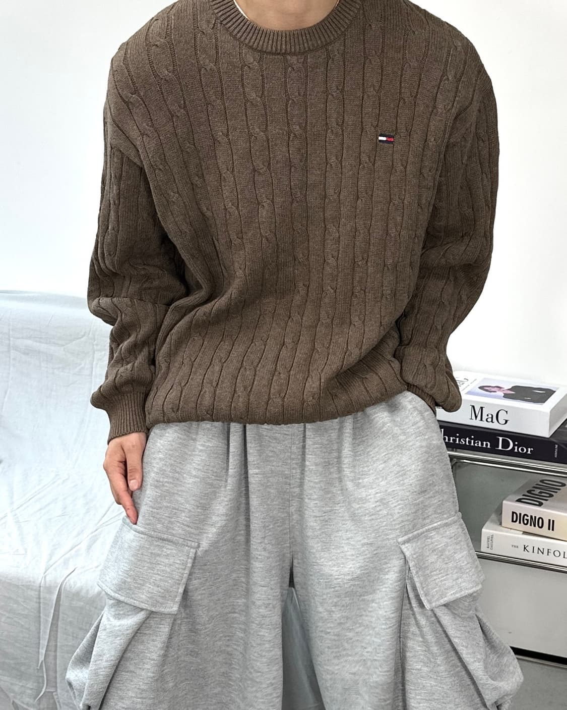타미 힐피거 브라운 케이블 니트 M 상품이미지2