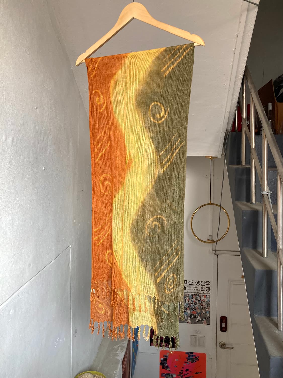 에스닉 배색 패턴 머플러 상품이미지1