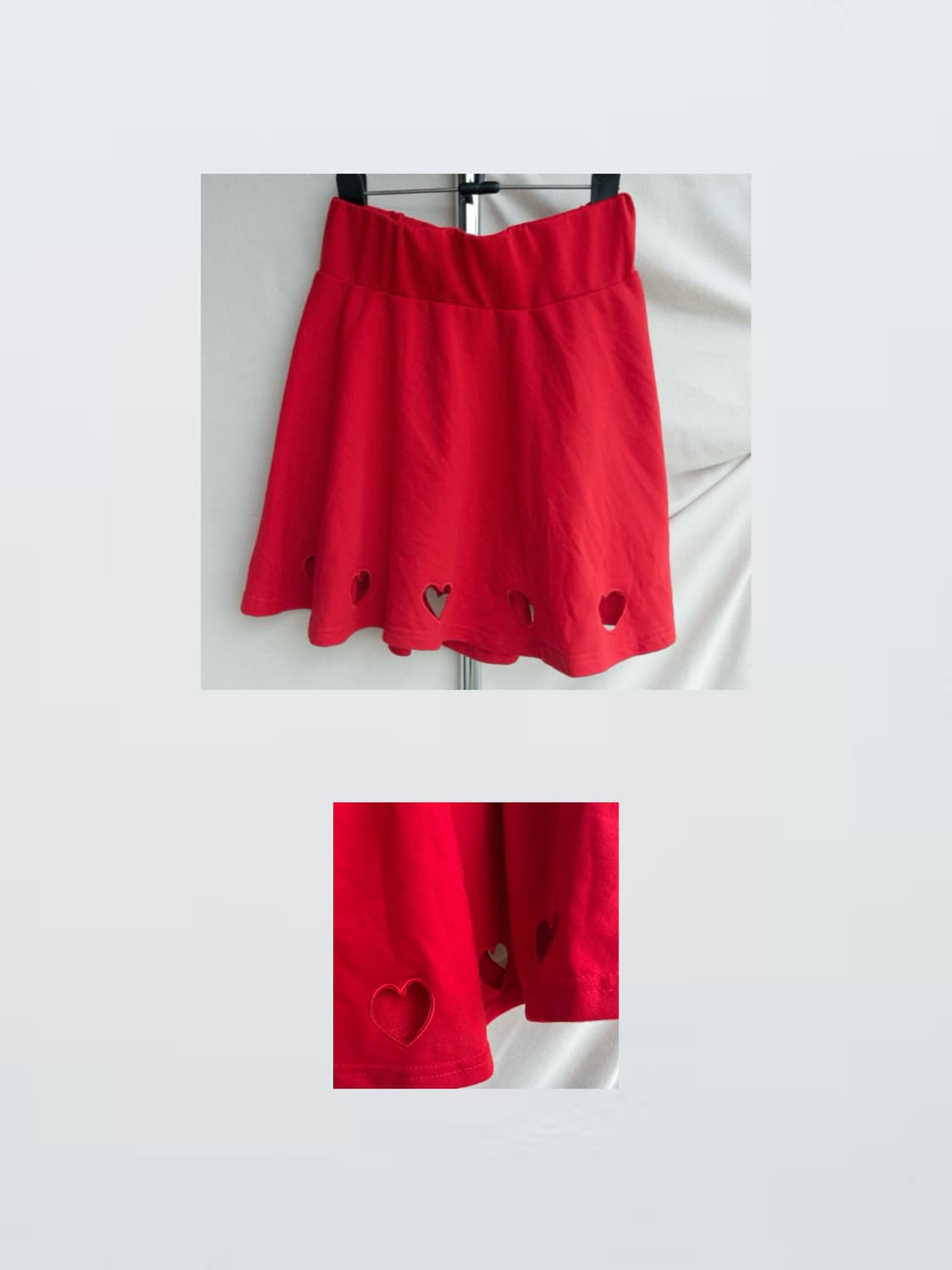 Red Heart Skirt 하트 펀칭 스커트 상품이미지1