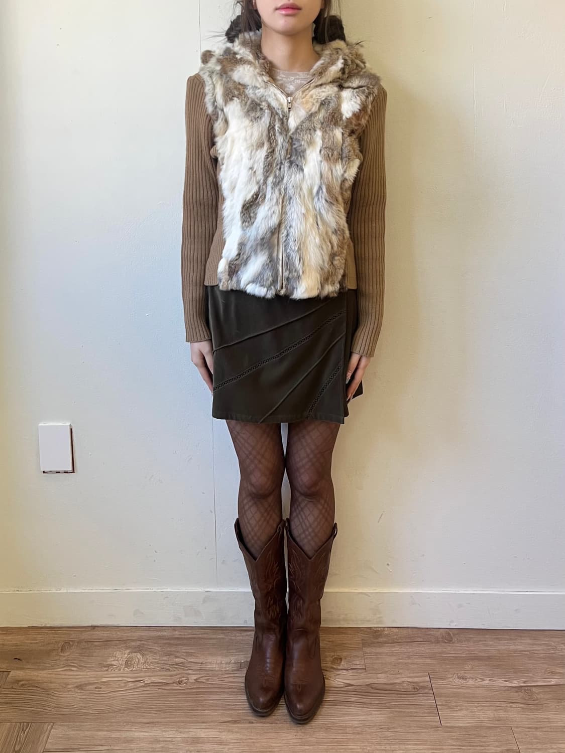 Japan Vtg 올리브미니 스커트 상품이미지8