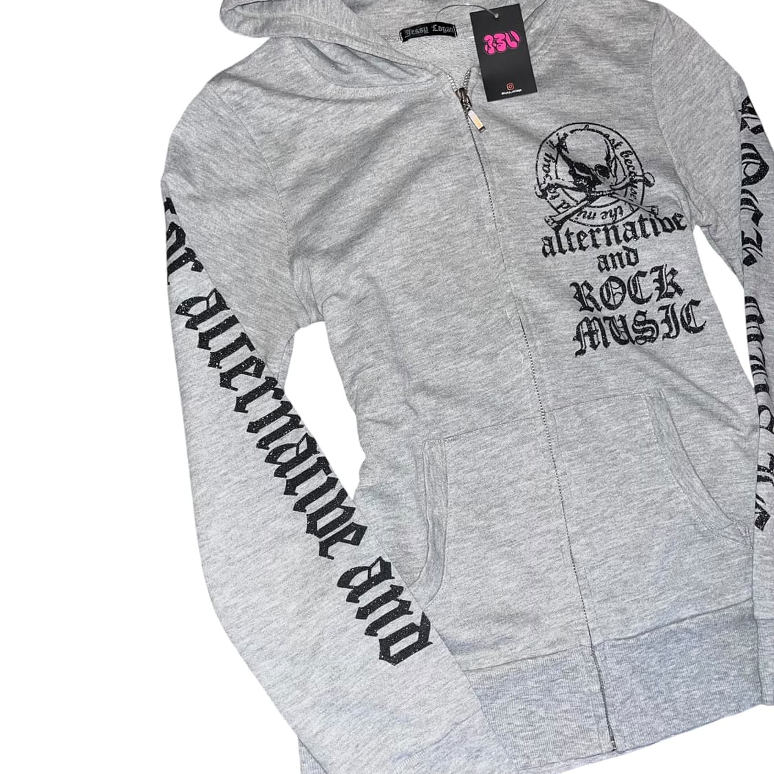 해골 큐빅 글리터 프린팅 후드집업 y2k펑크갸루 상품이미지5