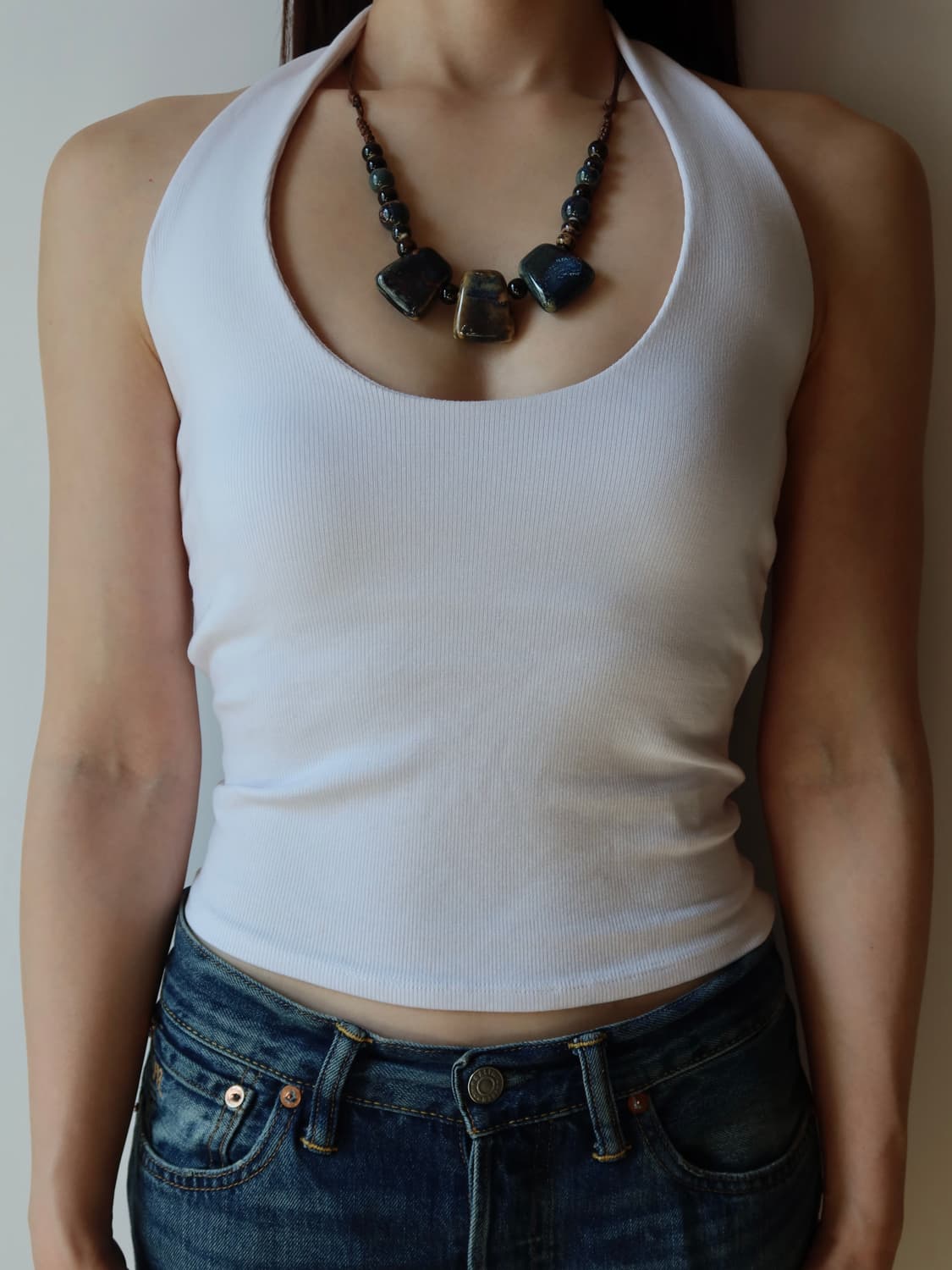chunky stone beaded necklace 상품이미지2