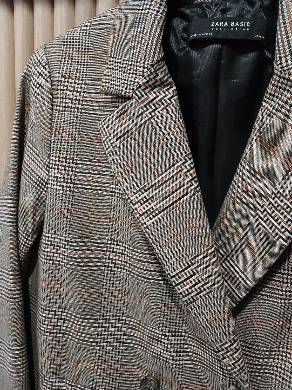 자라 글렌체크 블레이저 롱자켓- M 상품이미지2