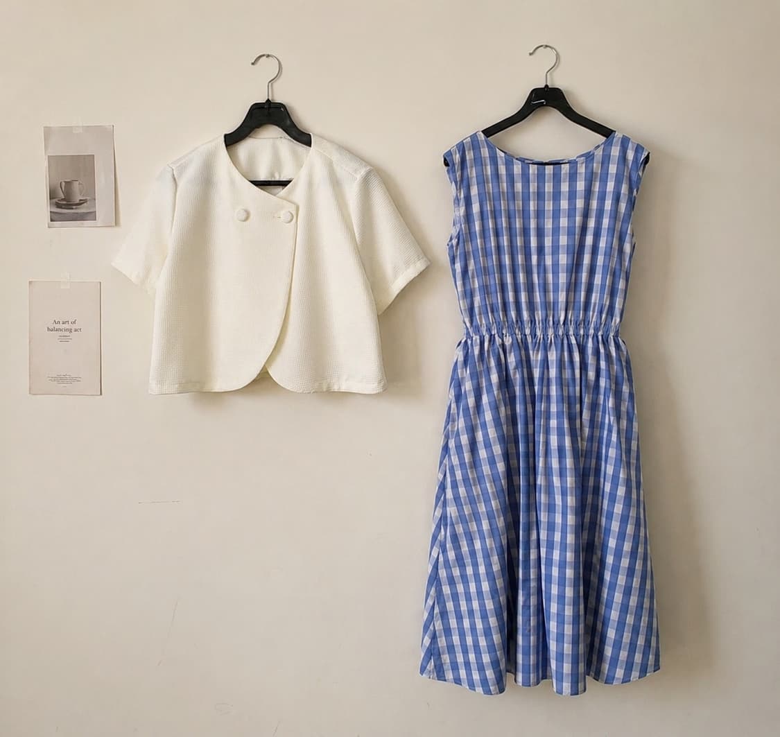 소라 체크 원피스 코디 set 상품이미지2