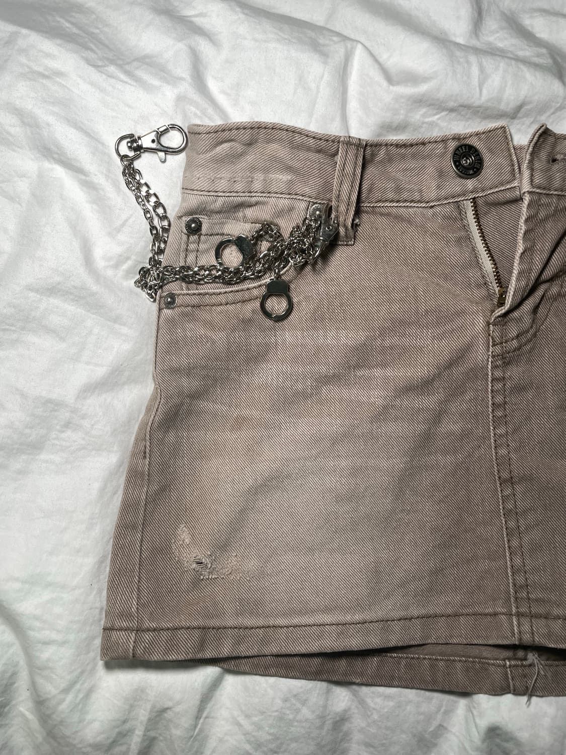 y2k low waist miniskirt 워싱 그레이브라운 미니스커트 상품이미지4