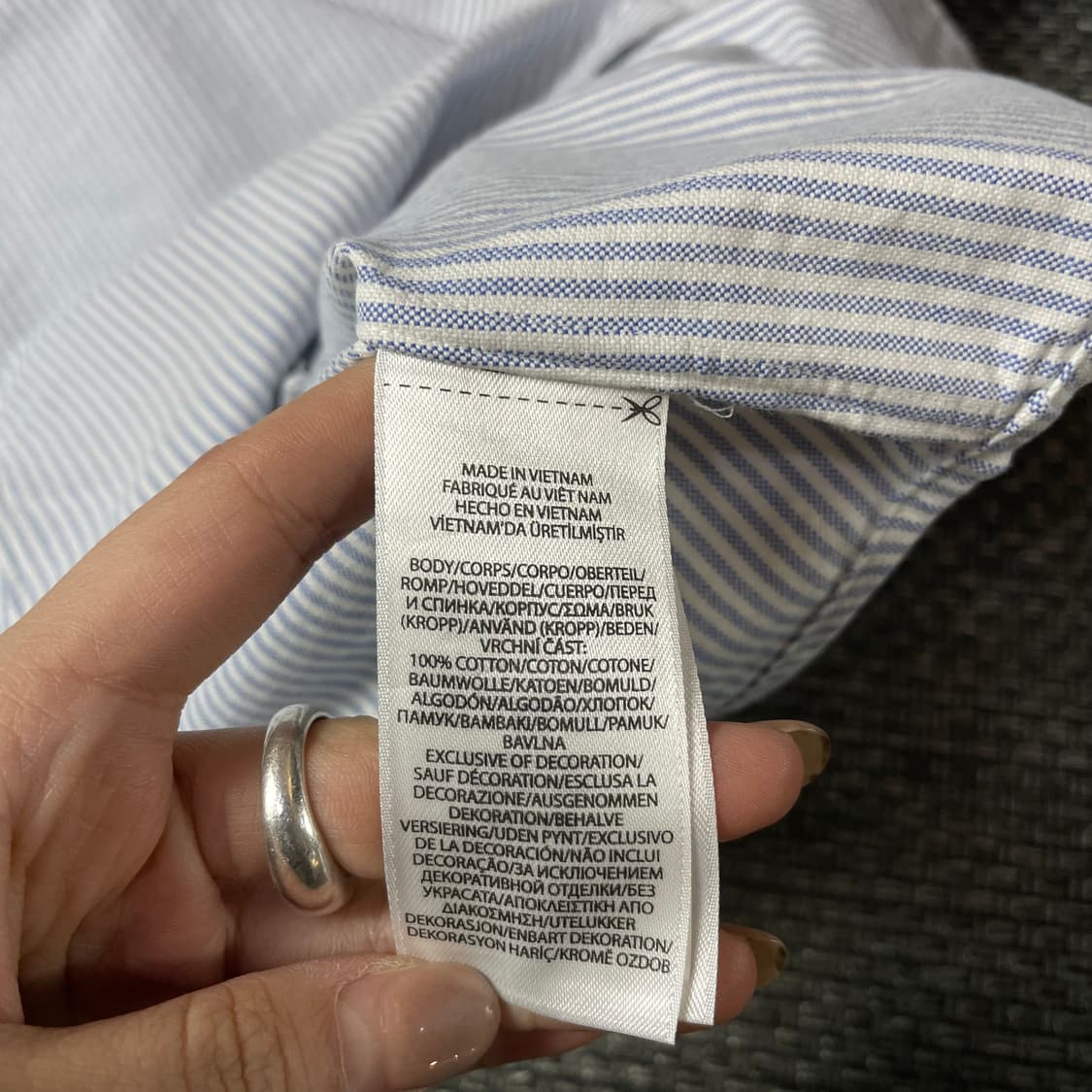 폴로랄프로렌 스카이블루 스트라이프 긴팔 셔츠 슬림핏 S 상품이미지6