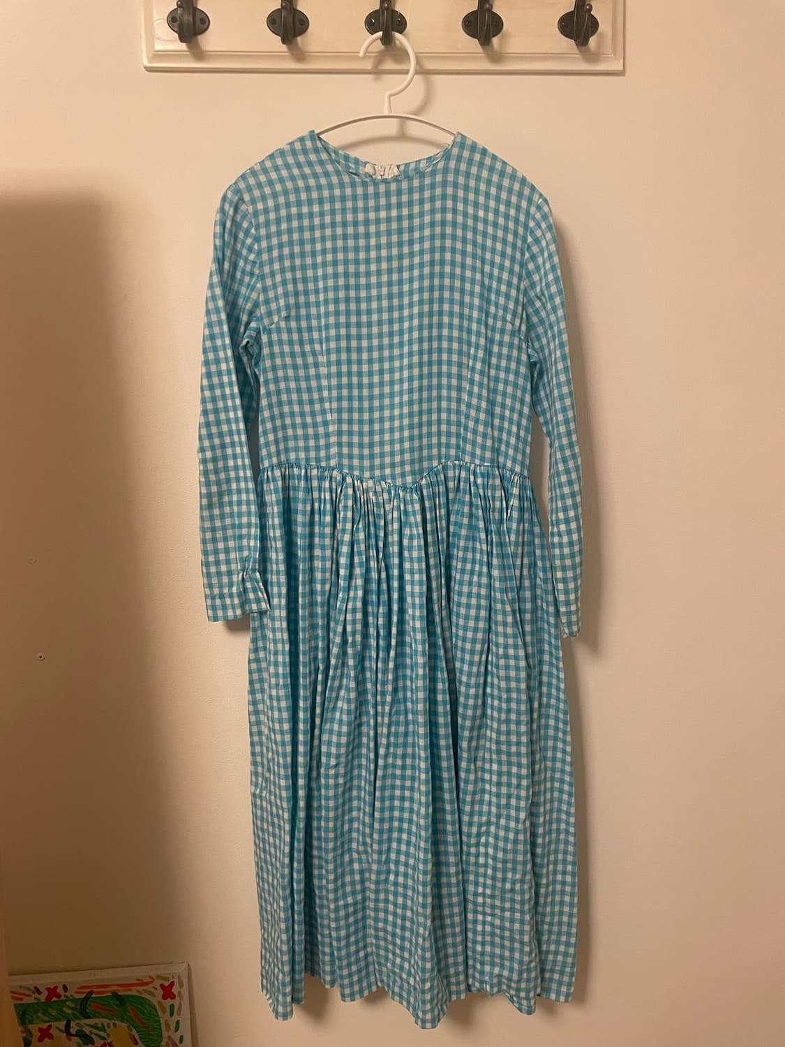 하늘색 패턴 원피스 상품이미지1