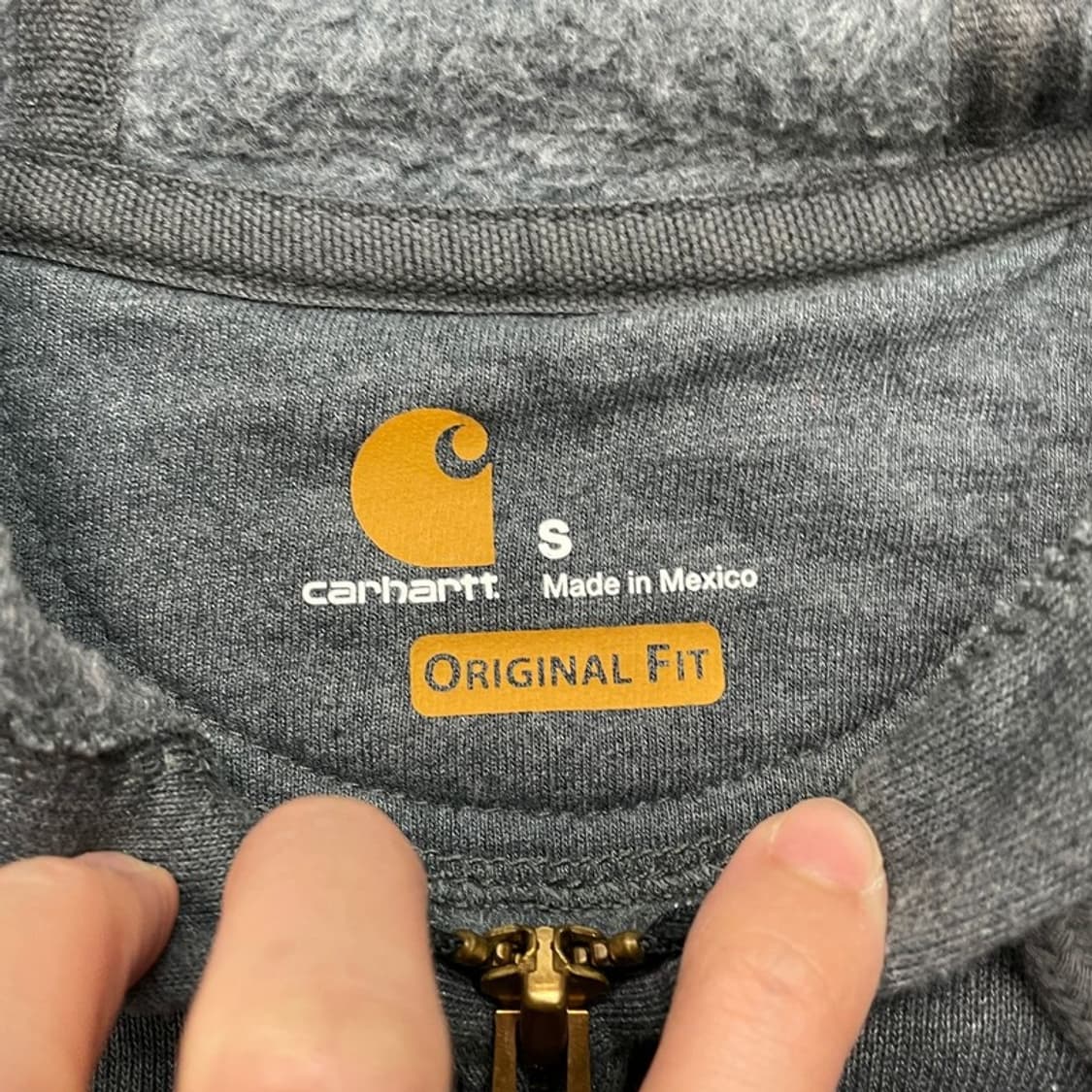 CARHARTT 기모 후드집업 블루 S 상품이미지3