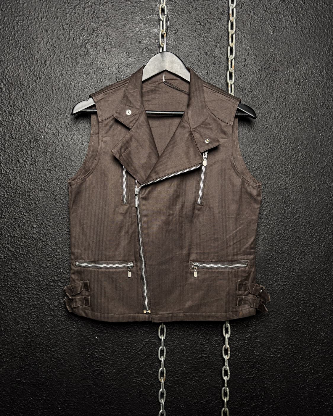 Vintage – Brown Rider Zip Vest 상품이미지6