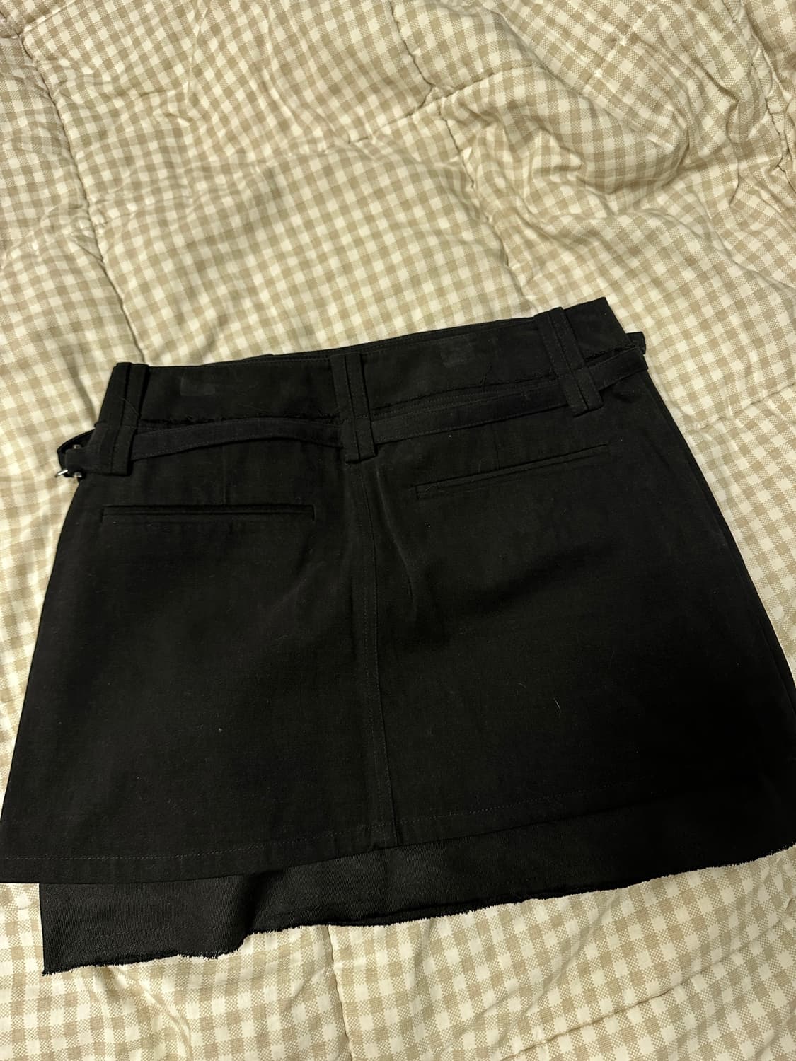 마뗑킴 레이어드 벨티드 미니 스커트 블랙(s) 상품이미지2