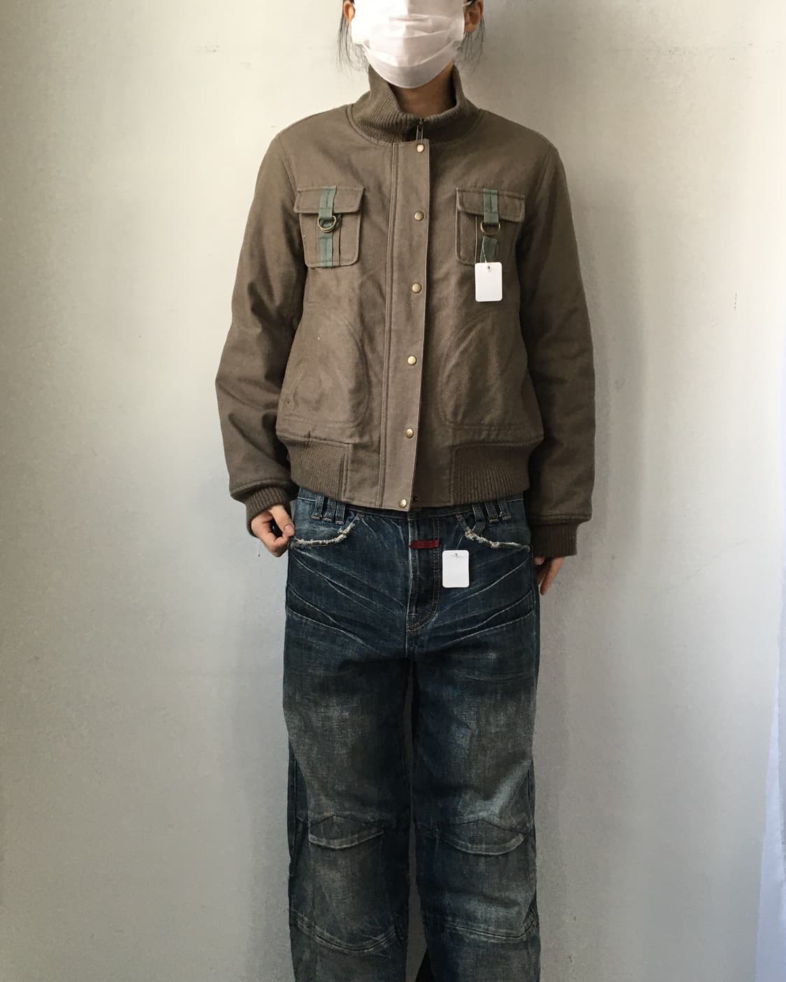 Pocket point high neck bomber jacket 상품이미지5