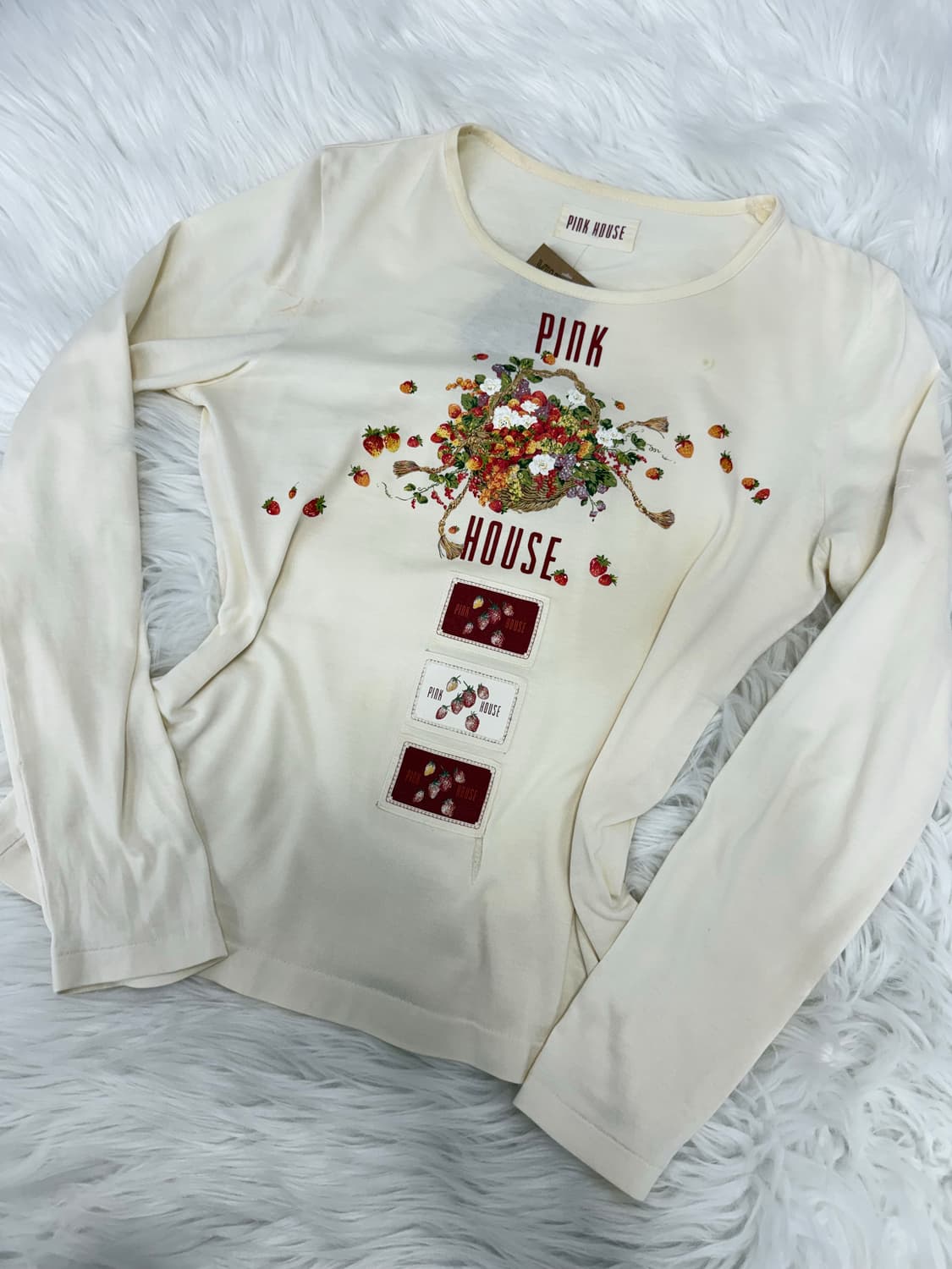 Pink house fruits printing long sleeve 상품이미지3