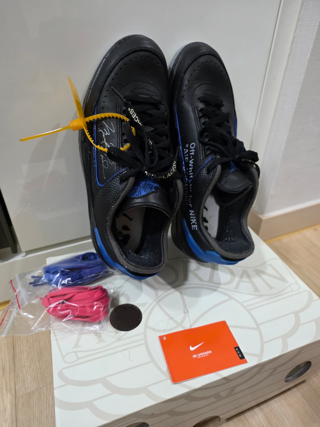 나이키 X 오프화이트 조던2 레트로 로우 SP 블랙/바시티로얄 285 상품이미지1