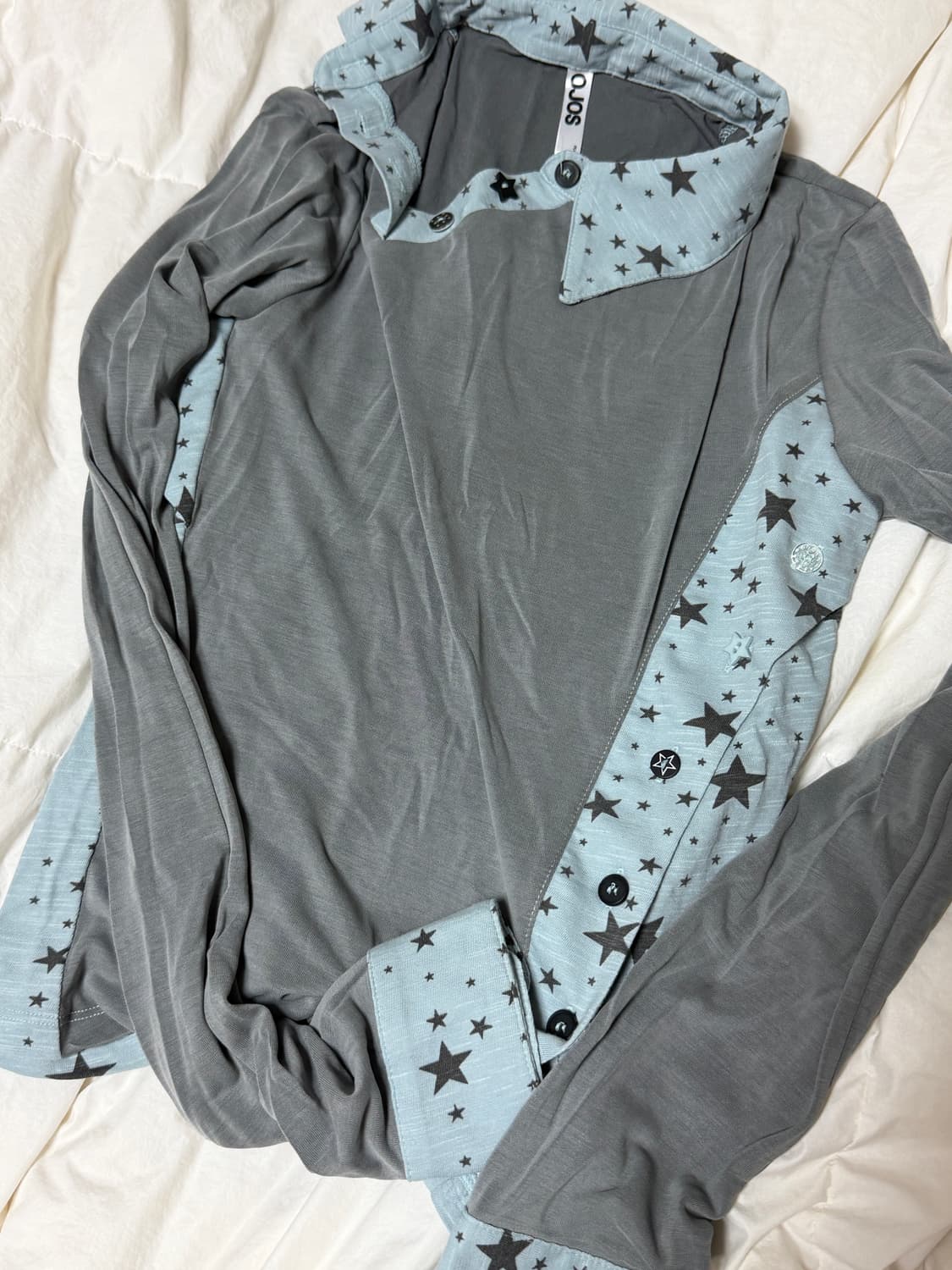 오호스  Starcut Jersey Collar Tee 민트 그레이 상품이미지2