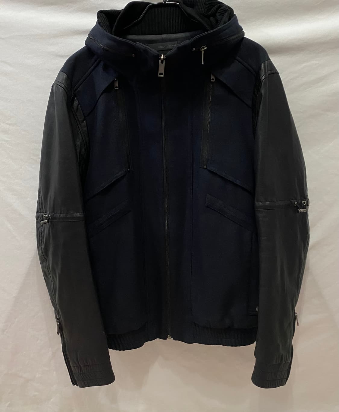 우영미 솔리드옴므 고트스킨레더 믹스 자켓  상품이미지1