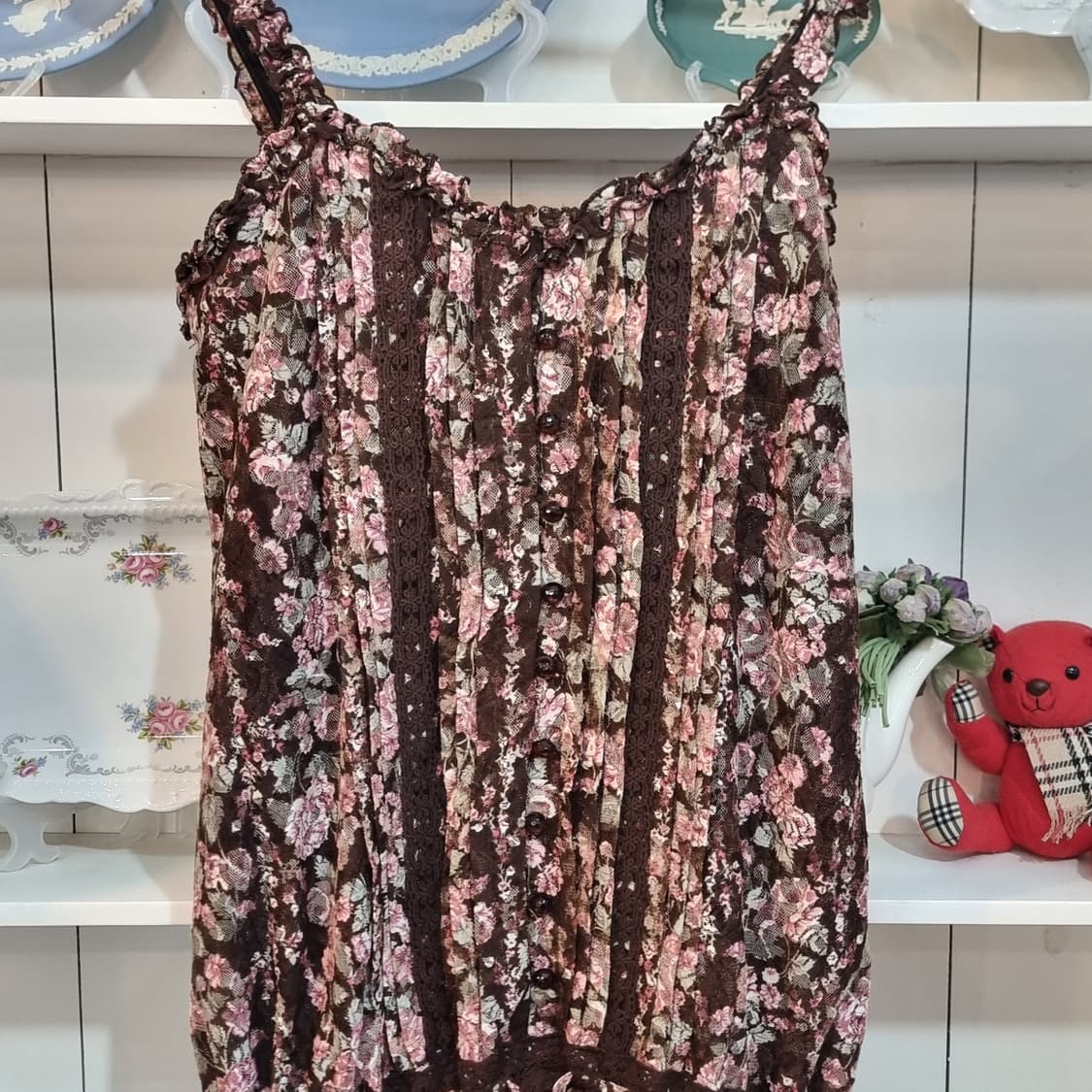 리즈리사 로즈레이스 초코플라워 캐미솔 원피스 상품이미지2