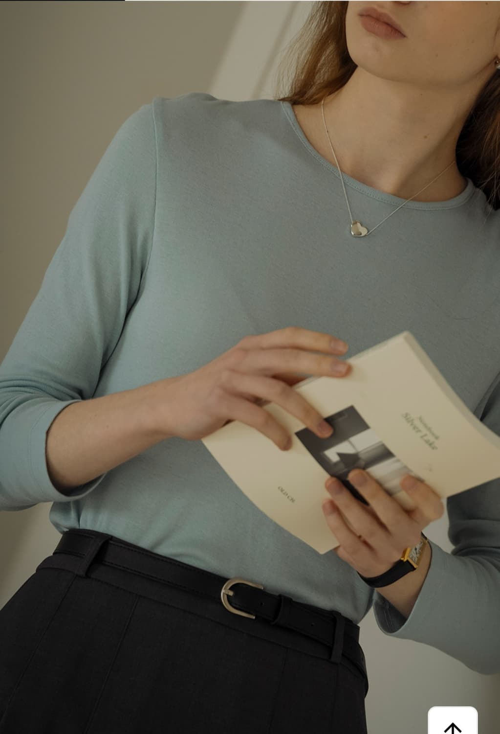 택달린새상품) 틸아이다이 모달 슬림 베이직 티셔츠 스카이블루 상품이미지4