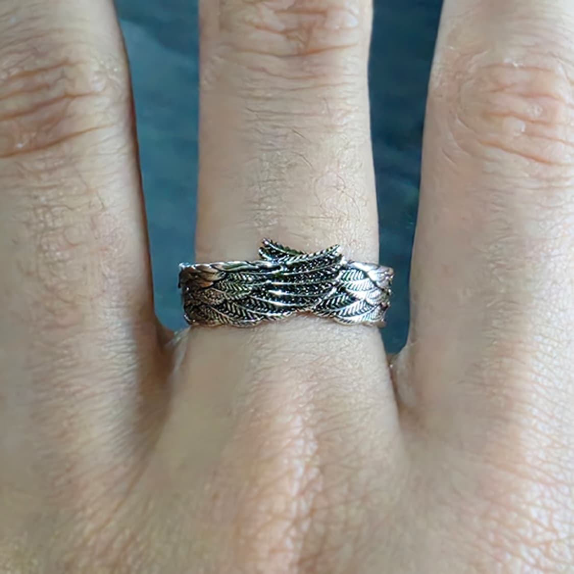 Michael 실버 남자 엔틱 빈티지 고딕 천사 날개 반지 상품이미지7