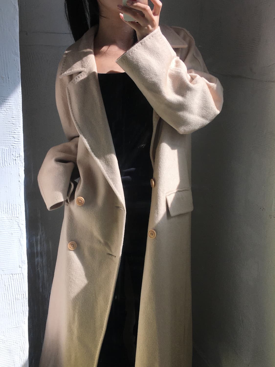MaxMara 막스마라 아이보리 울 롱 코트 상품이미지2