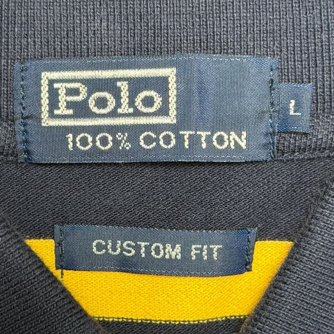 폴로 랄프로렌 빅포니 스트라이프 PK 카라 티셔츠 네이비 옐로우 L 상품이미지7