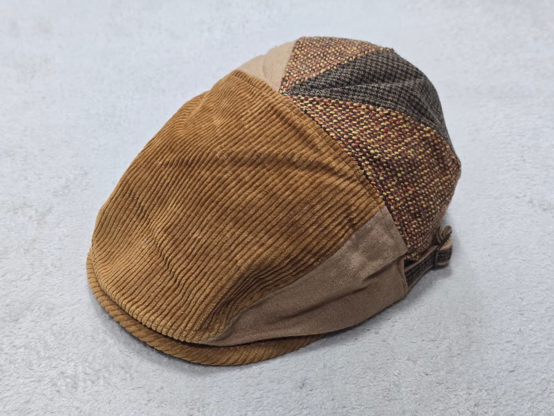 Race-g 코듀로이 헌팅캡 브라운 패치워크 상품이미지1