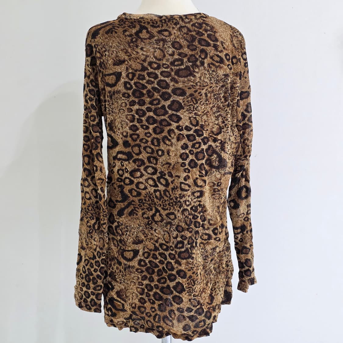 레오파드 호피 글리터 오네갸루st 롱슬리브 블라우스 상품이미지3