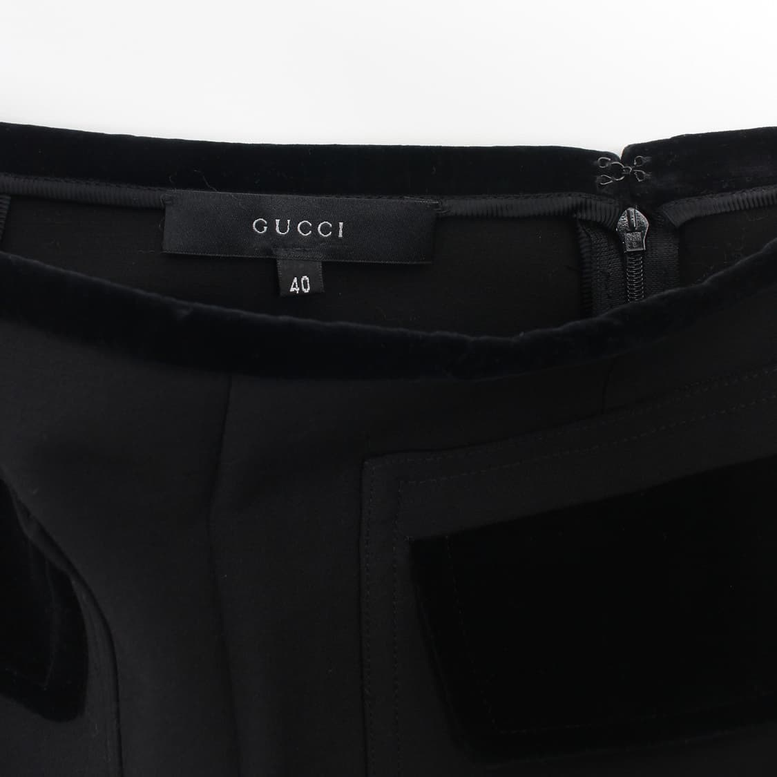 구찌 gucci 빈티지 울 벨벳 에이라인 블랙 미디 스커트 상품이미지2