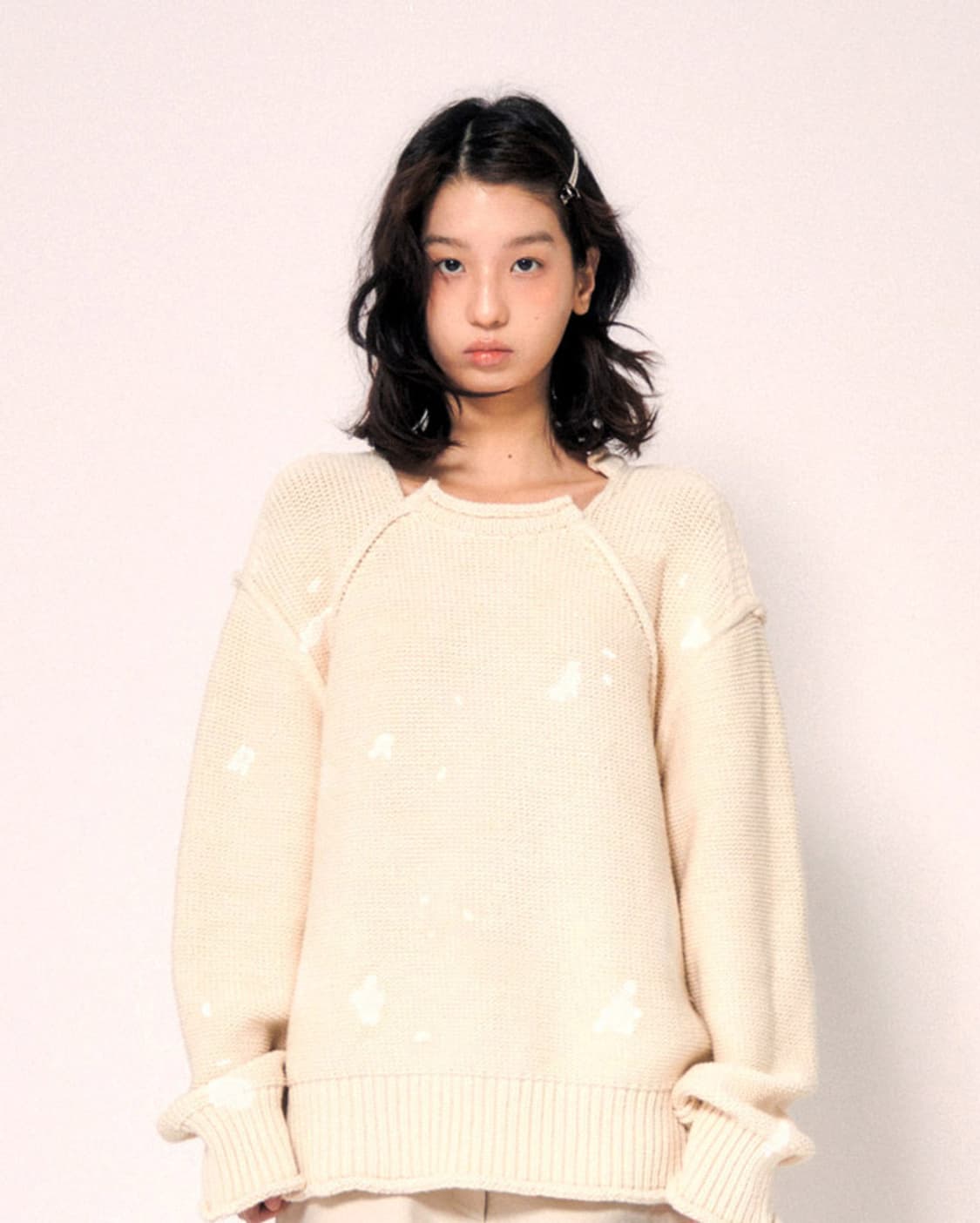 로레일즈 24 bleach washing heavy cotton knit 상품이미지1