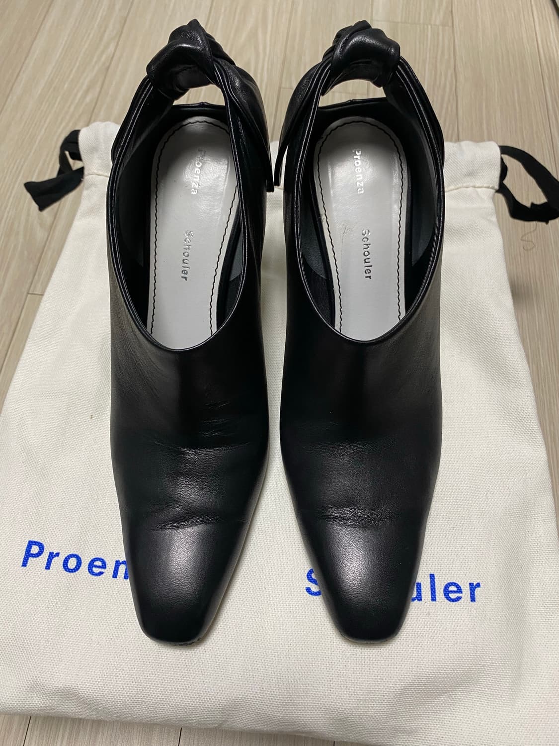 Proenza Schouler 블랙 가죽 앵클 부츠 37 상품이미지1